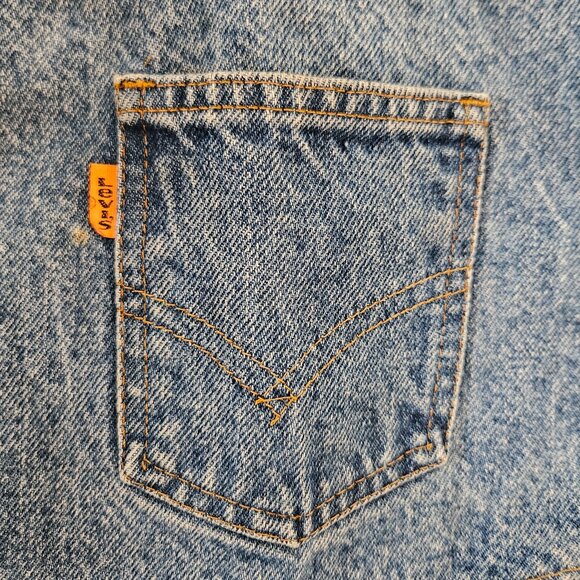 Vintage Denim Orange Tab Levi's Vest - Picture 2 of 6